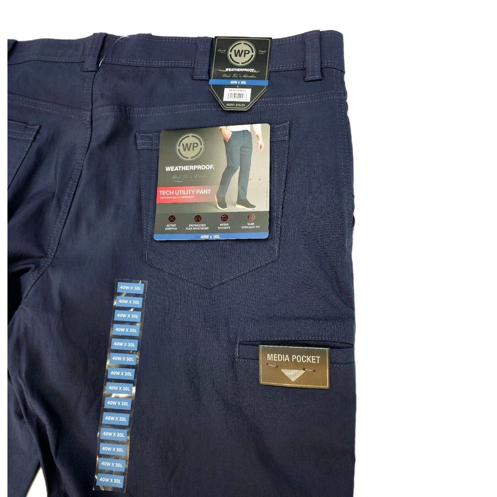 WP Weatherproof Cargo Utility Everyday Stretch Flex‎ Waistband Pant 40x30